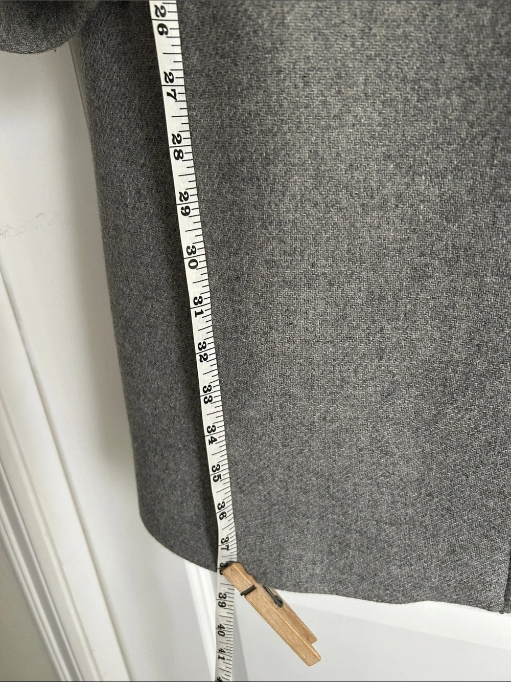 ZARA Grey Single-Button Wool Blend Coat